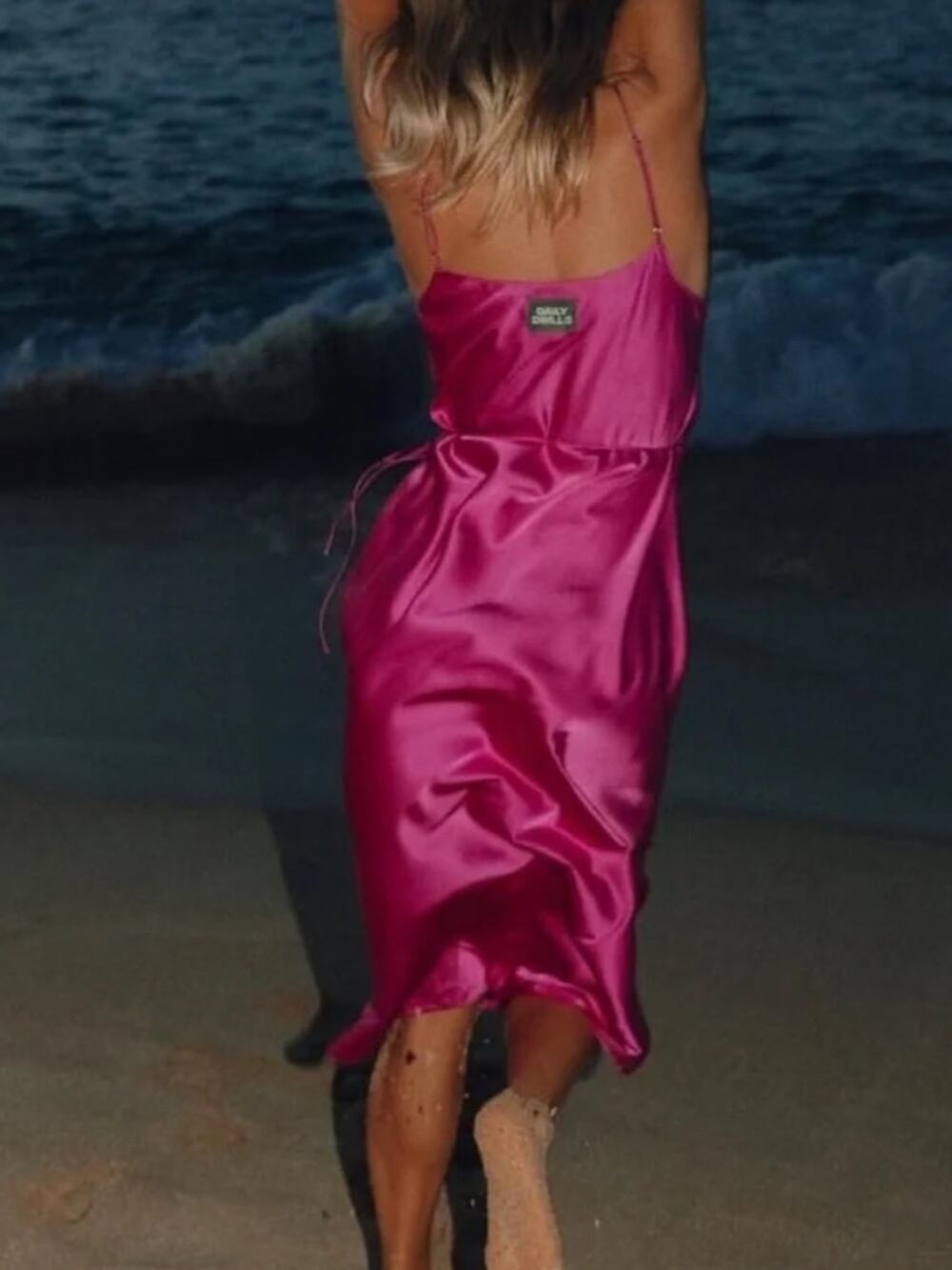 Daily Drills Hot Pink Slip Dress Size M